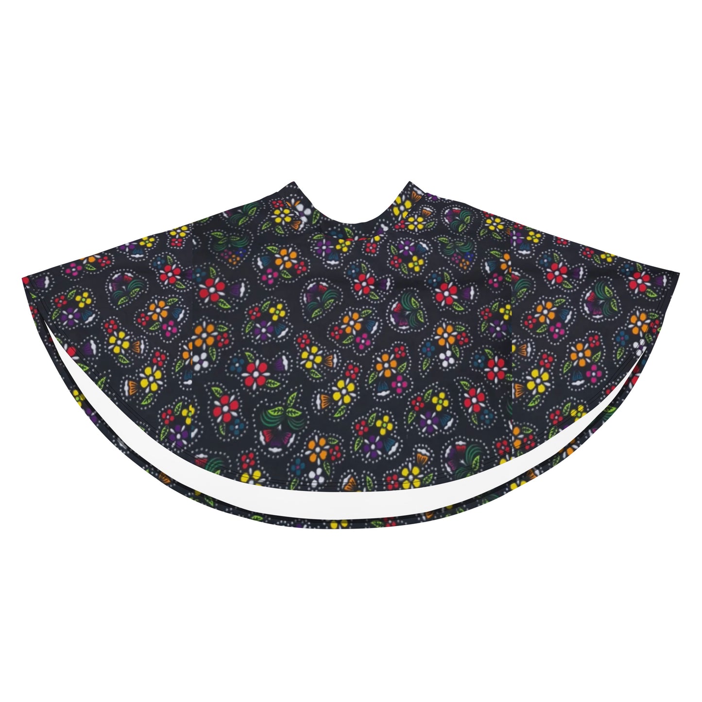 Multicolour Dark Ankara Skater Skirt