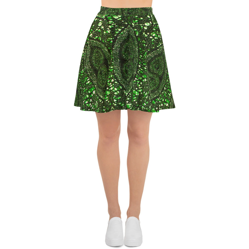 Green Peas Ankara Skater Skirt