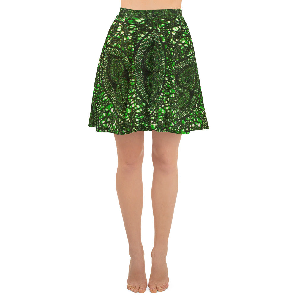 Green Peas Ankara Skater Skirt