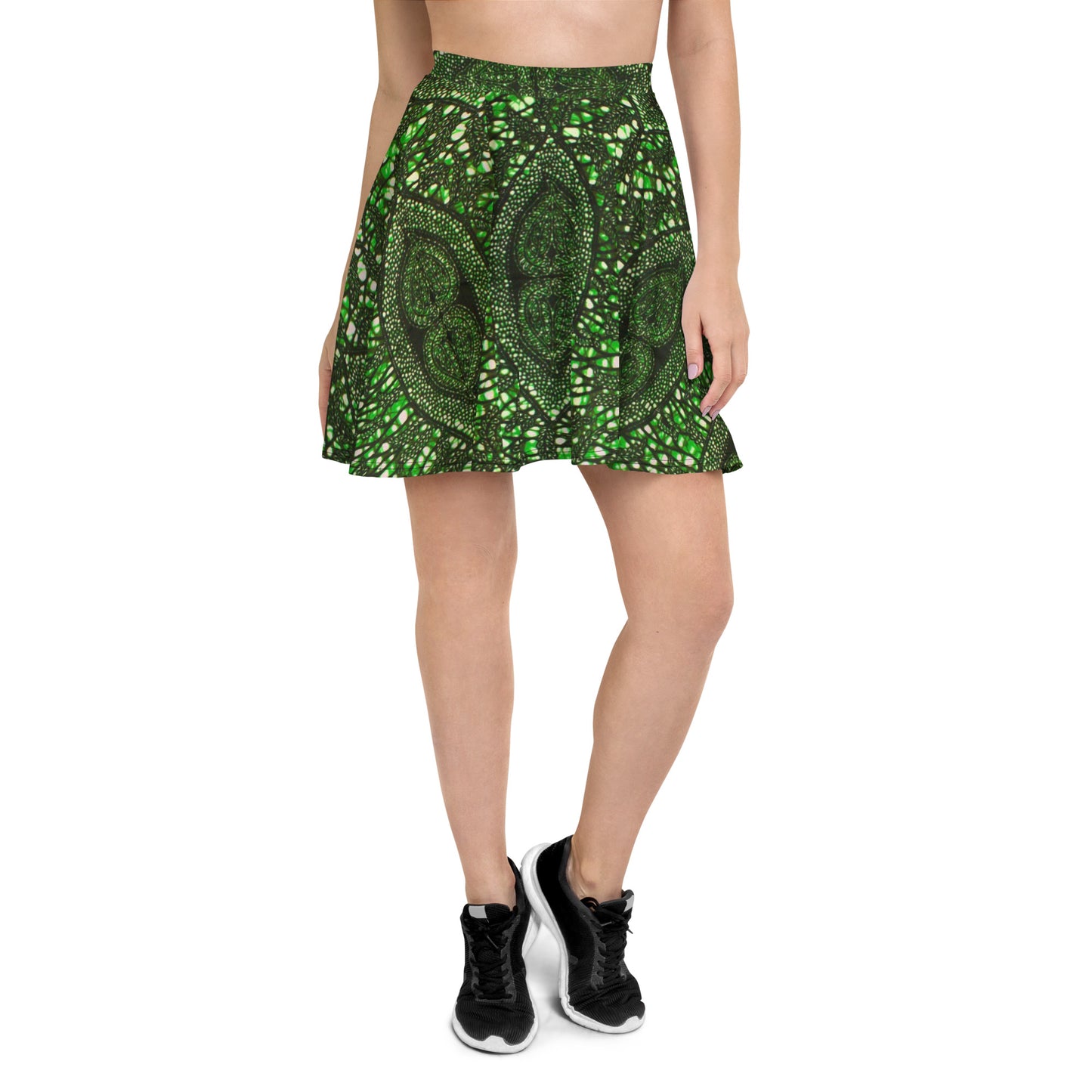 Green Peas Ankara Skater Skirt