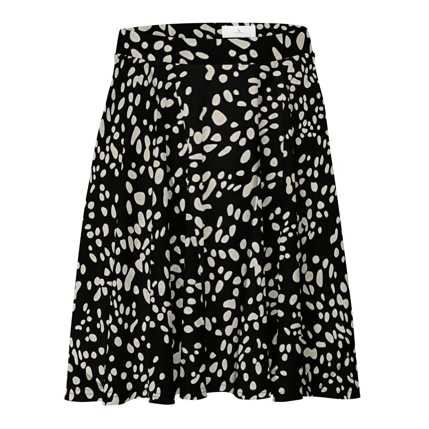 White Dots Adire Skater Skirt