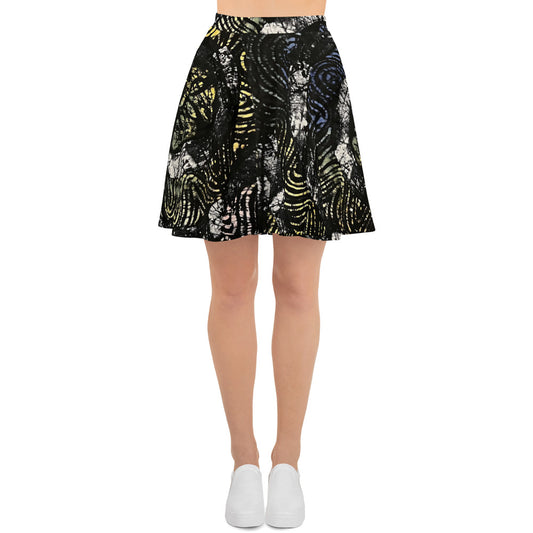 Circles & Swirls Adire Skater Skirt