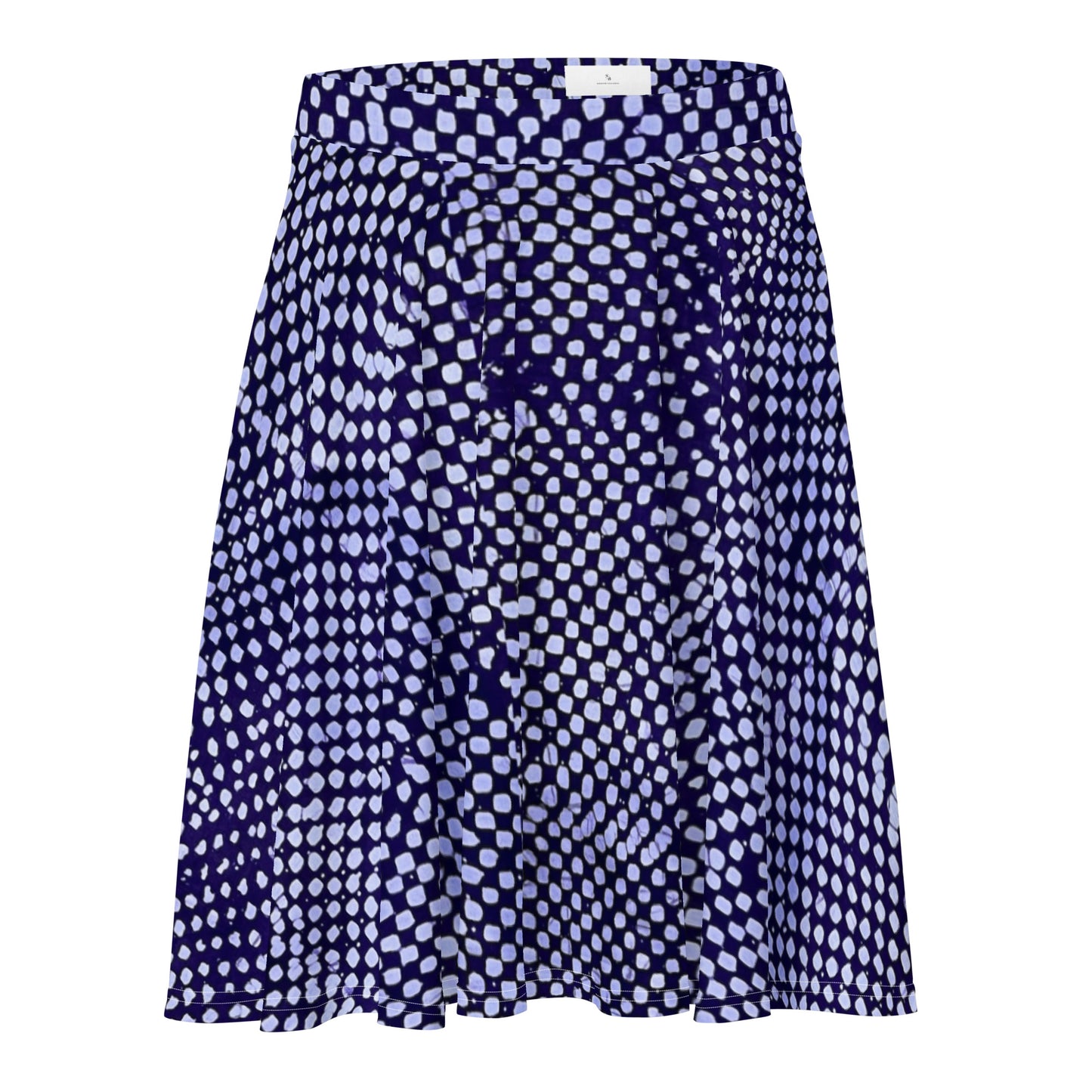 Purple & White Polka Dots Adire Skater Skirt