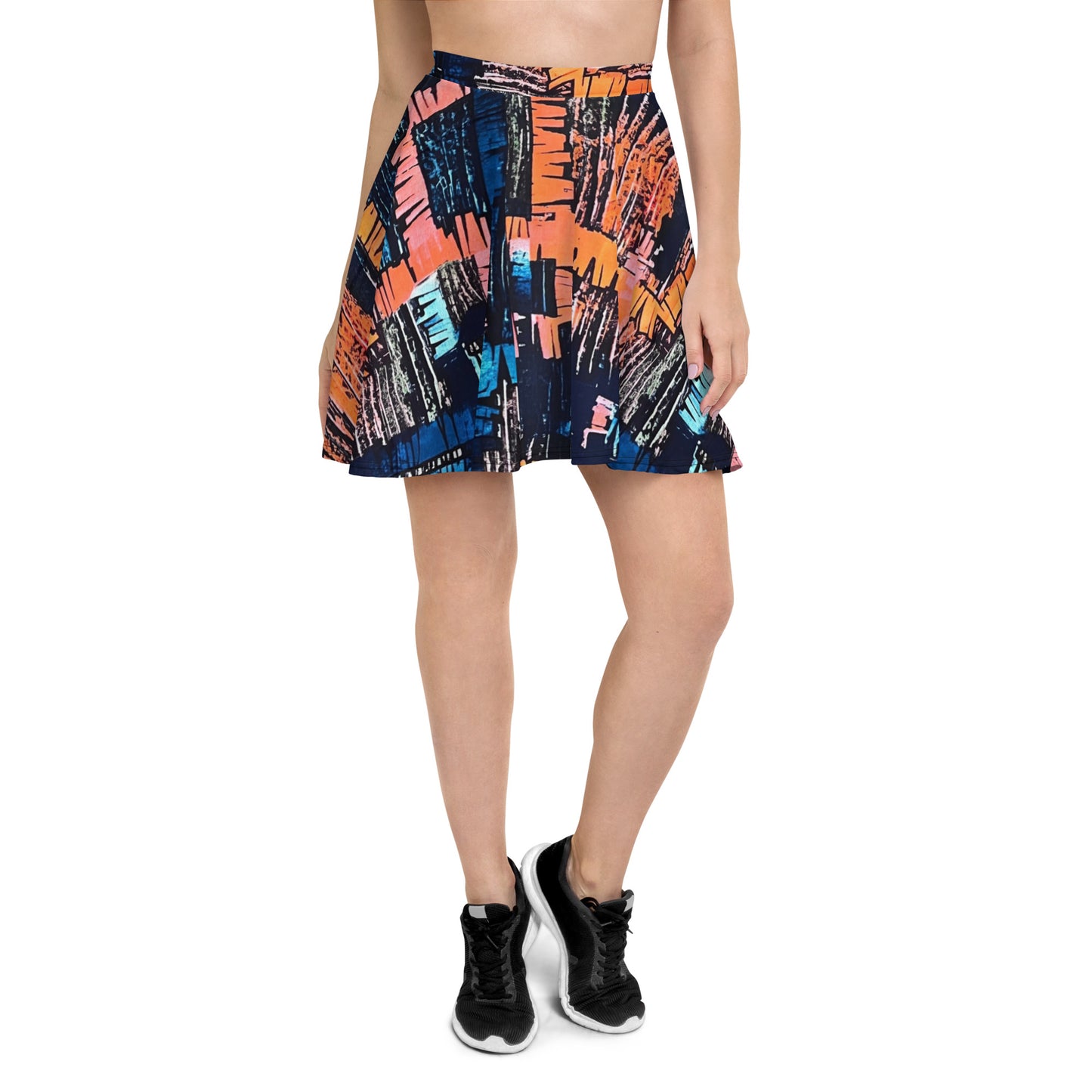 Colourful Adire Skater Skirt