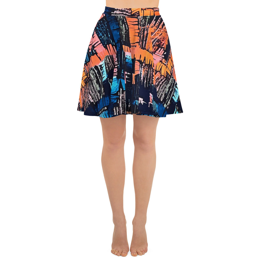 Colourful Adire Skater Skirt