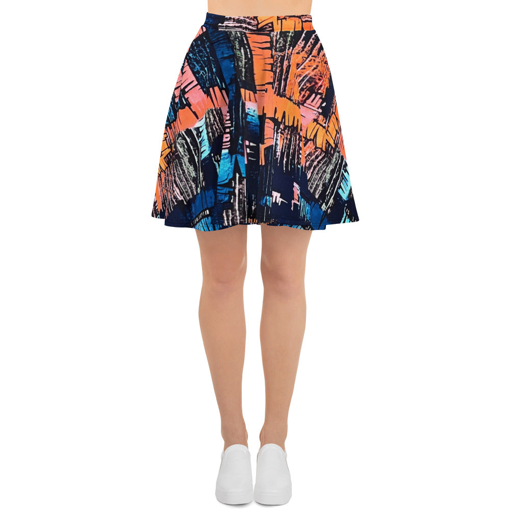 Colourful Adire Skater Skirt