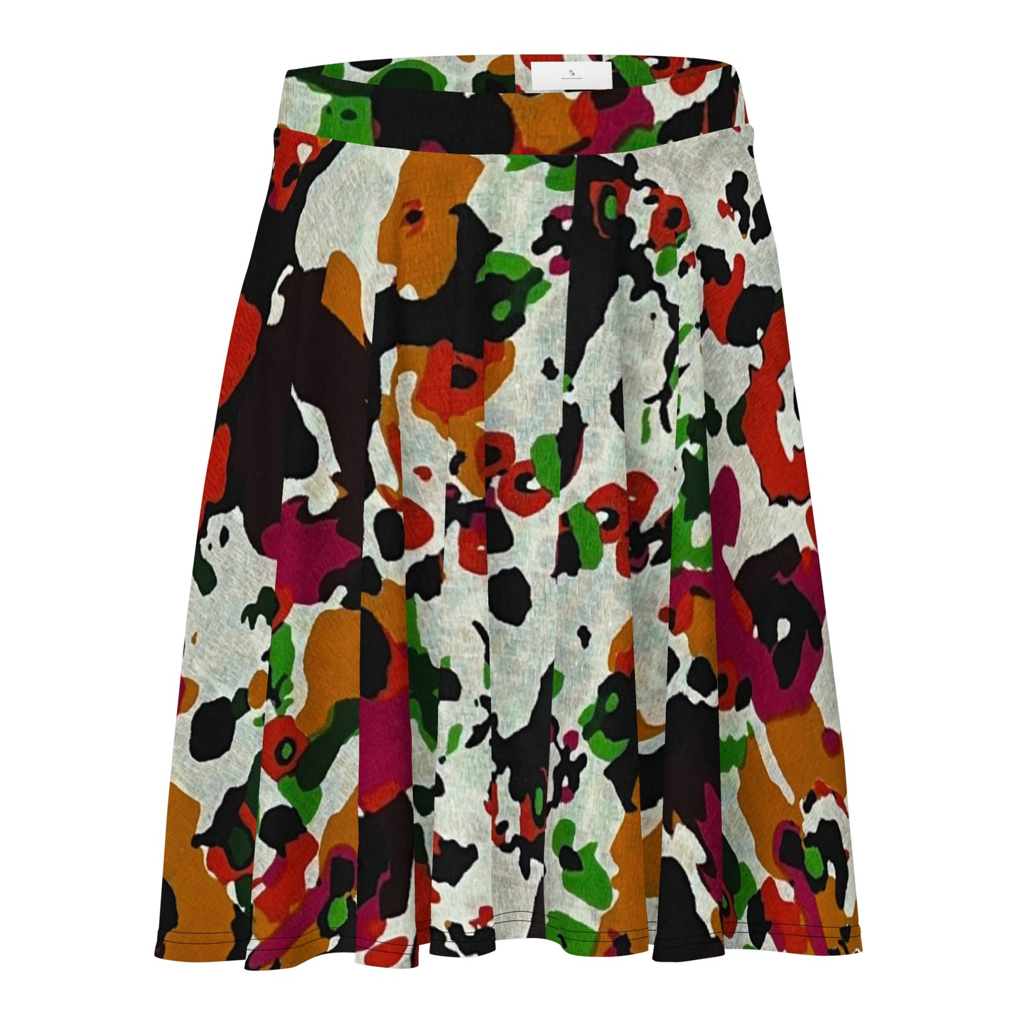 Multicolour Paint Ankara Skater Skirt