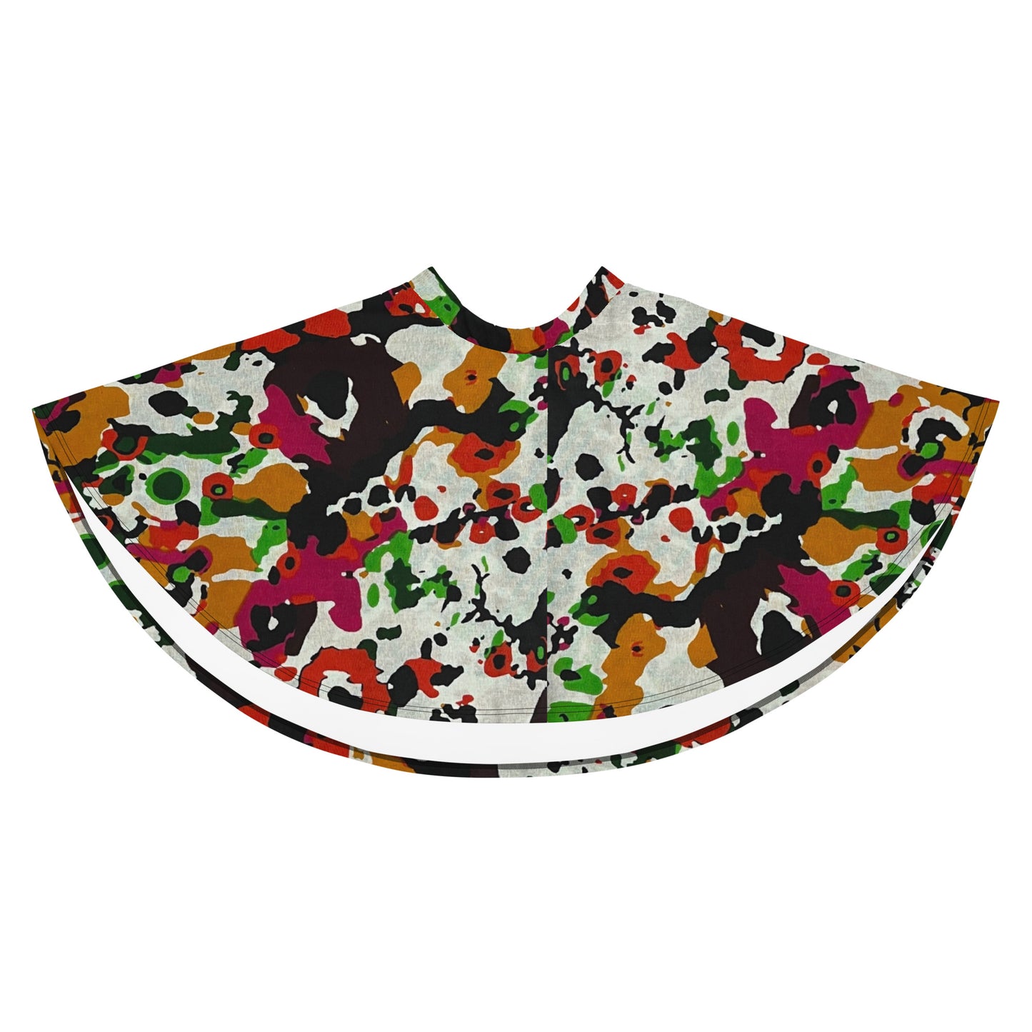 Multicolour Paint Ankara Skater Skirt