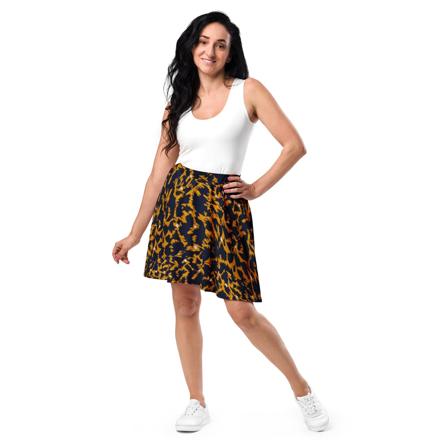 Yellow Leopard Skater Skirt