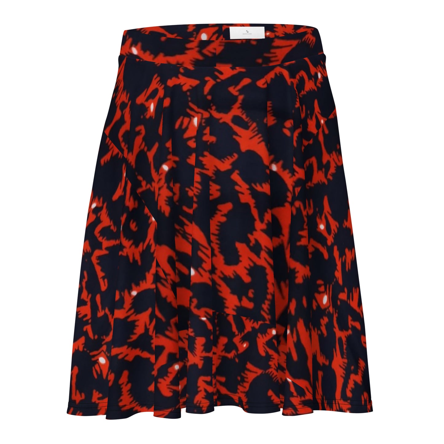 Orange Leopard Skater Skirt