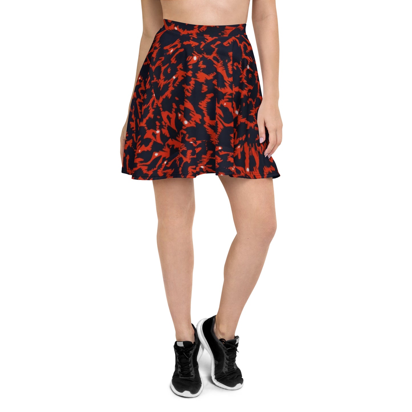 Orange Leopard Skater Skirt