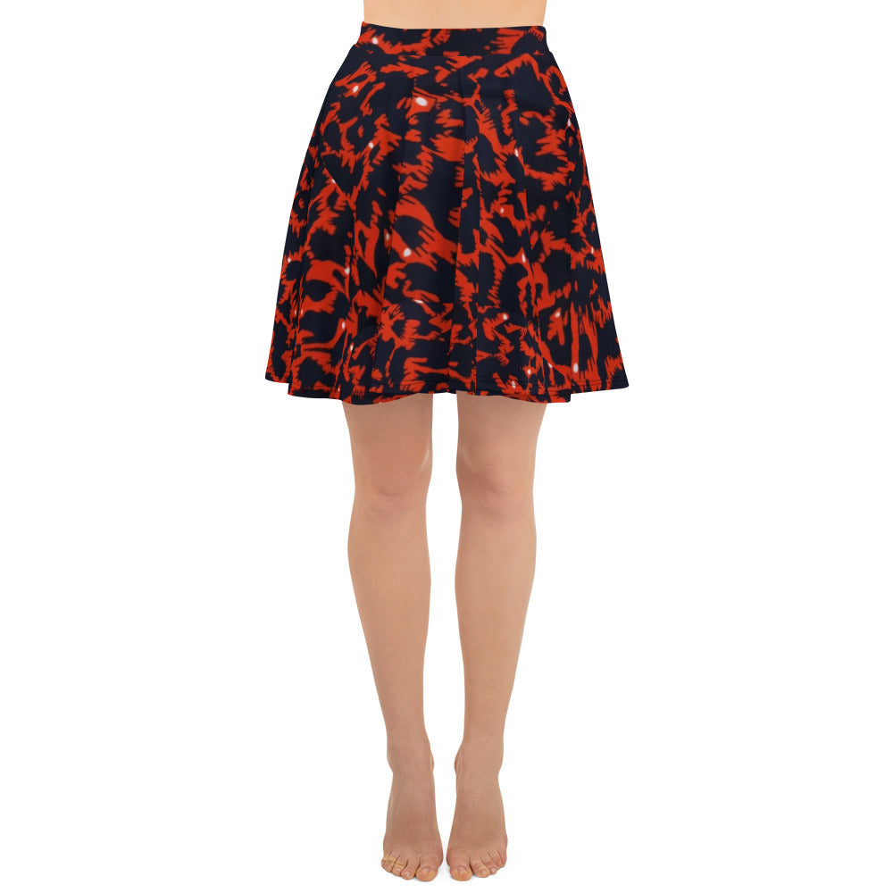 Orange Leopard Skater Skirt