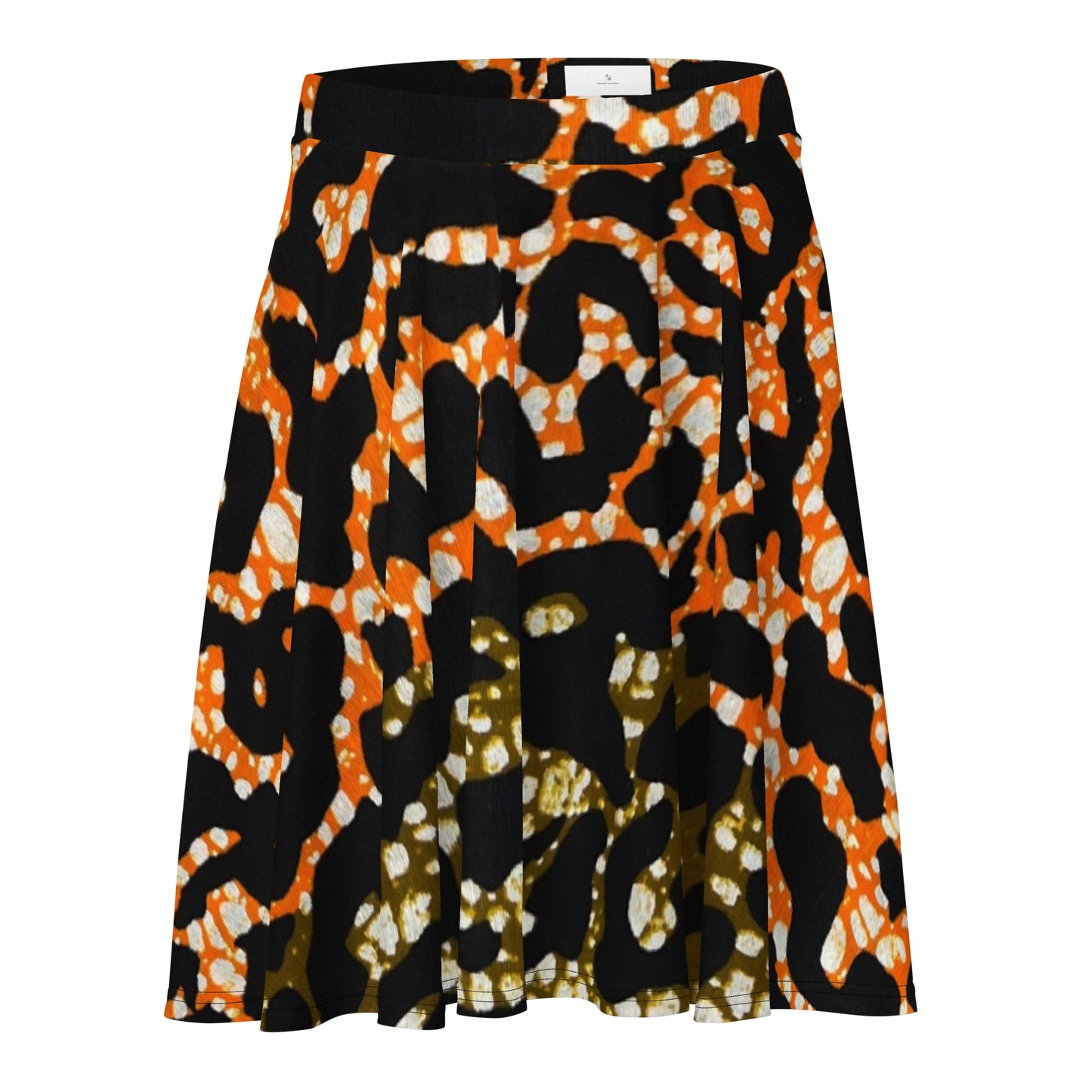 Green Orange Leopard Skater Skirt