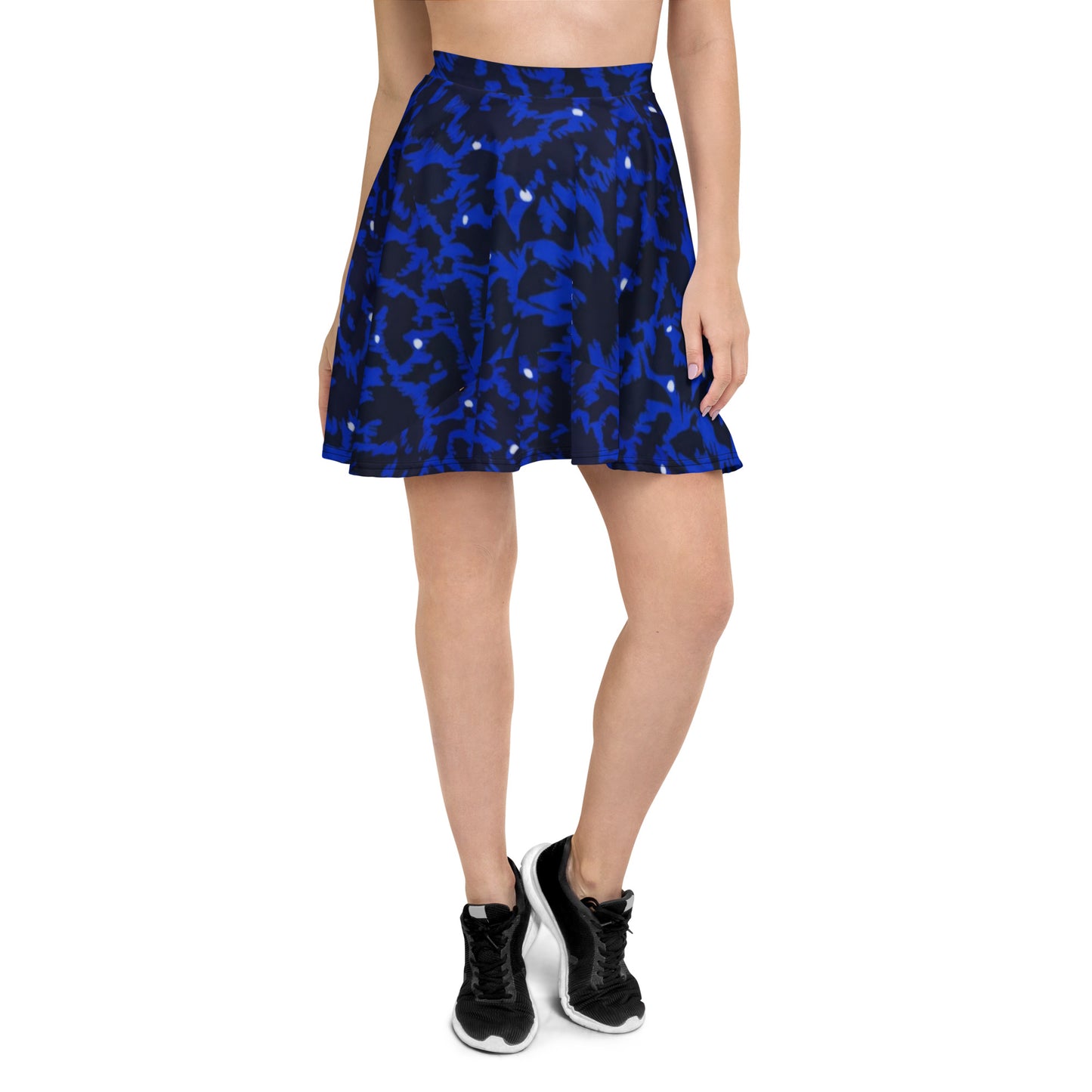 Blue Leopard Skater Skirt