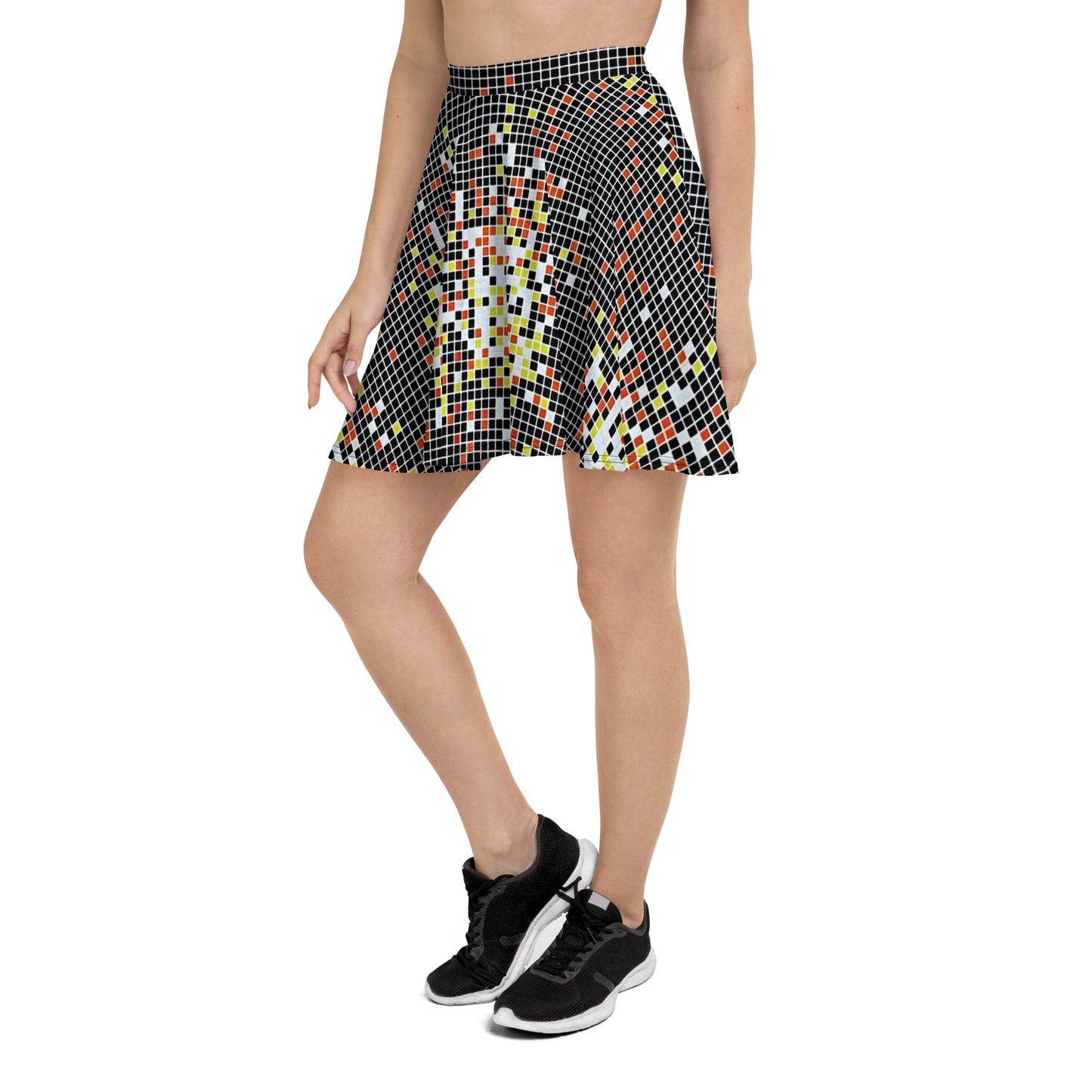 Graphic Square Ankara Skater Skirt