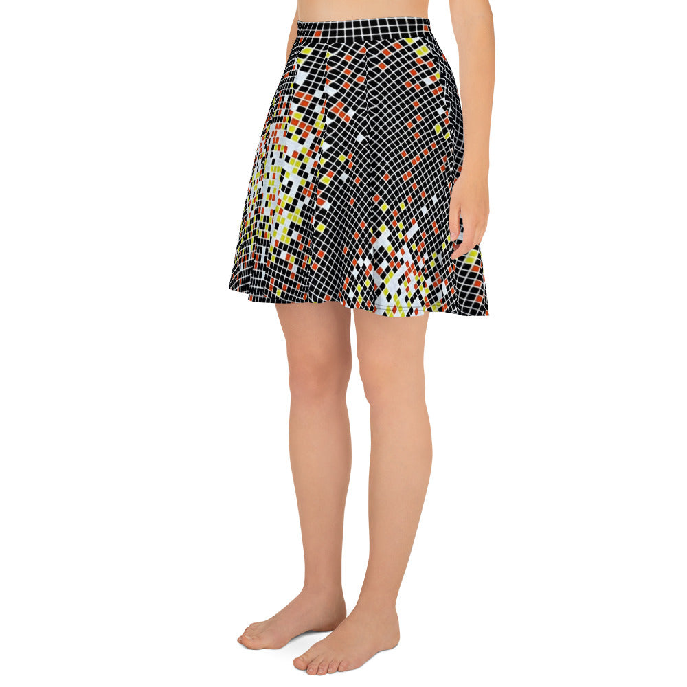 Graphic Square Ankara Skater Skirt