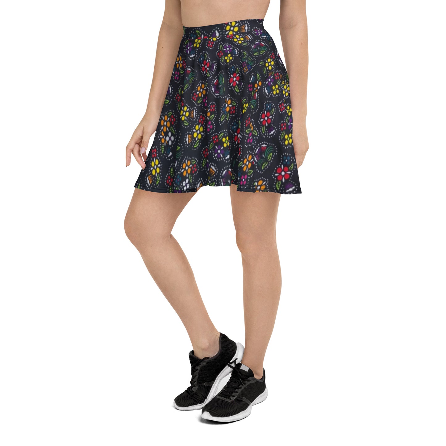 Multicolour Dark Ankara Skater Skirt