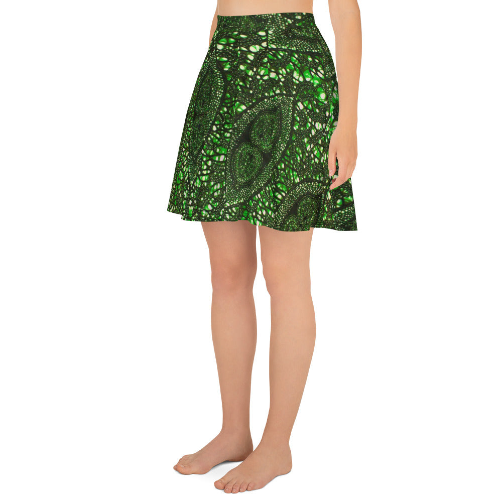 Green Peas Ankara Skater Skirt