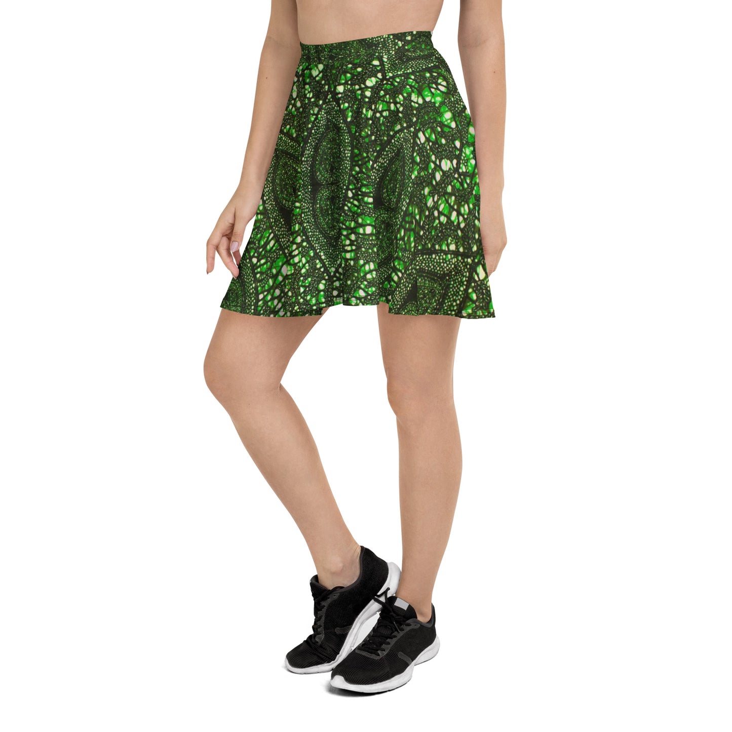 Green Peas Ankara Skater Skirt