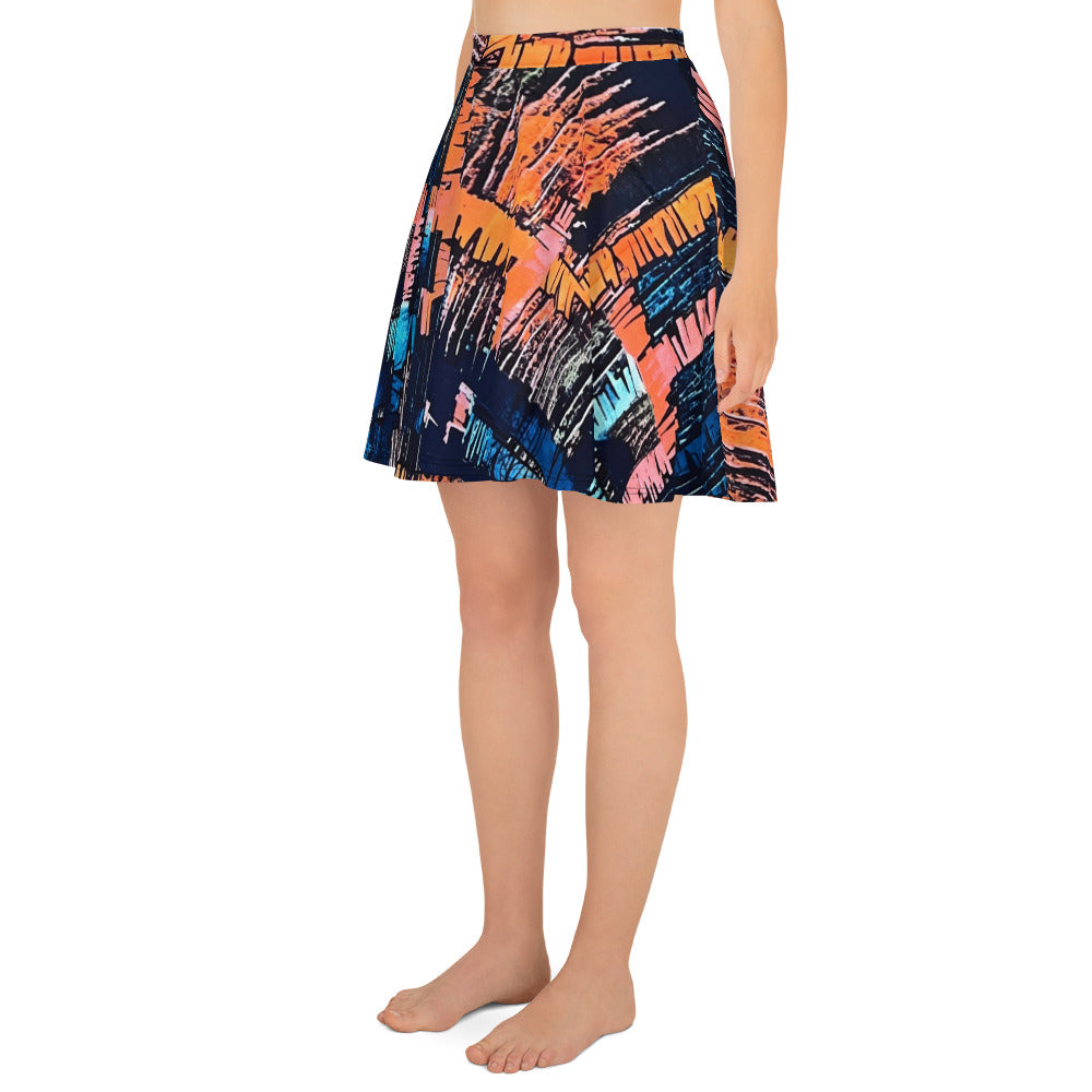 Colourful Adire Skater Skirt