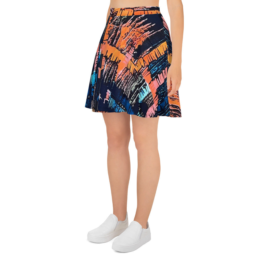 Colourful Adire Skater Skirt