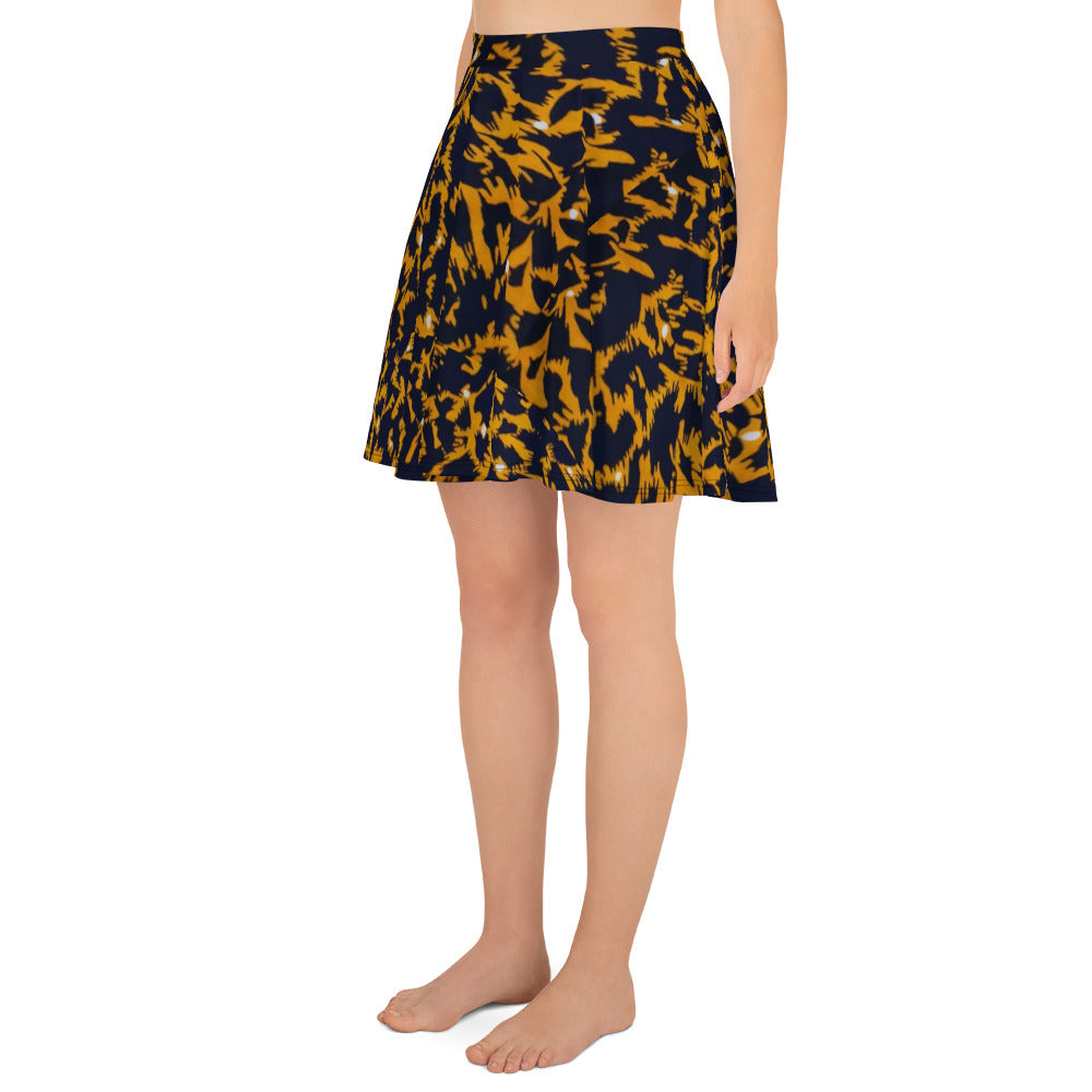 Yellow Leopard Skater Skirt