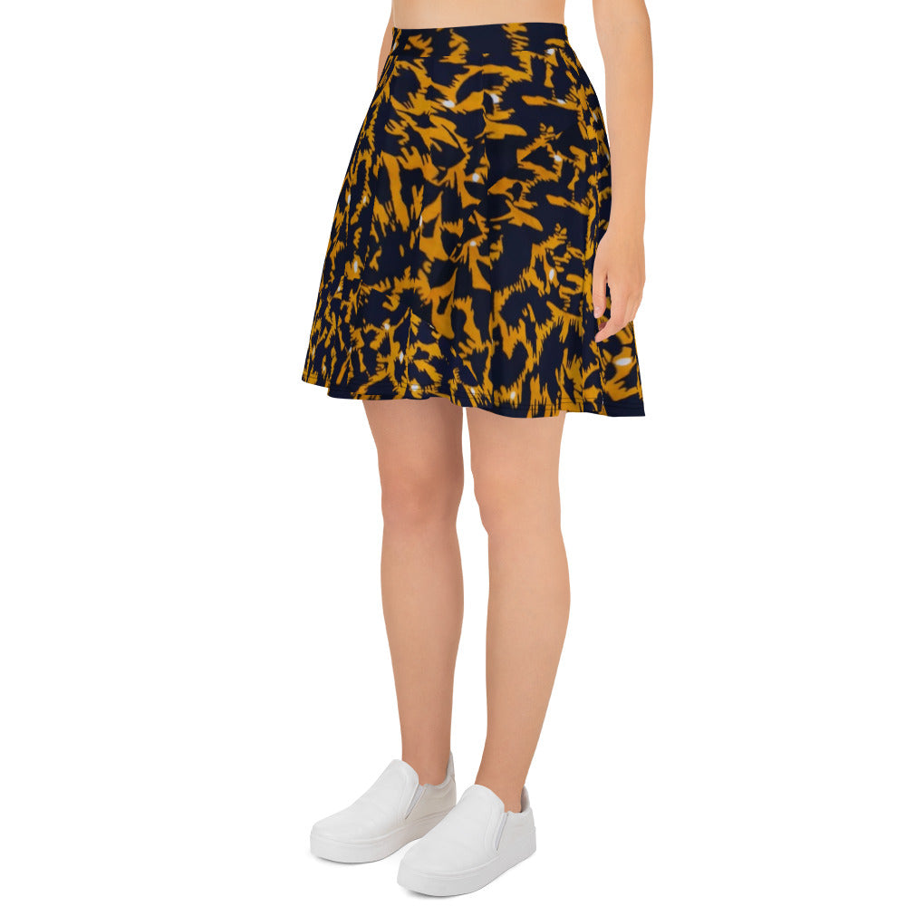 Yellow Leopard Skater Skirt