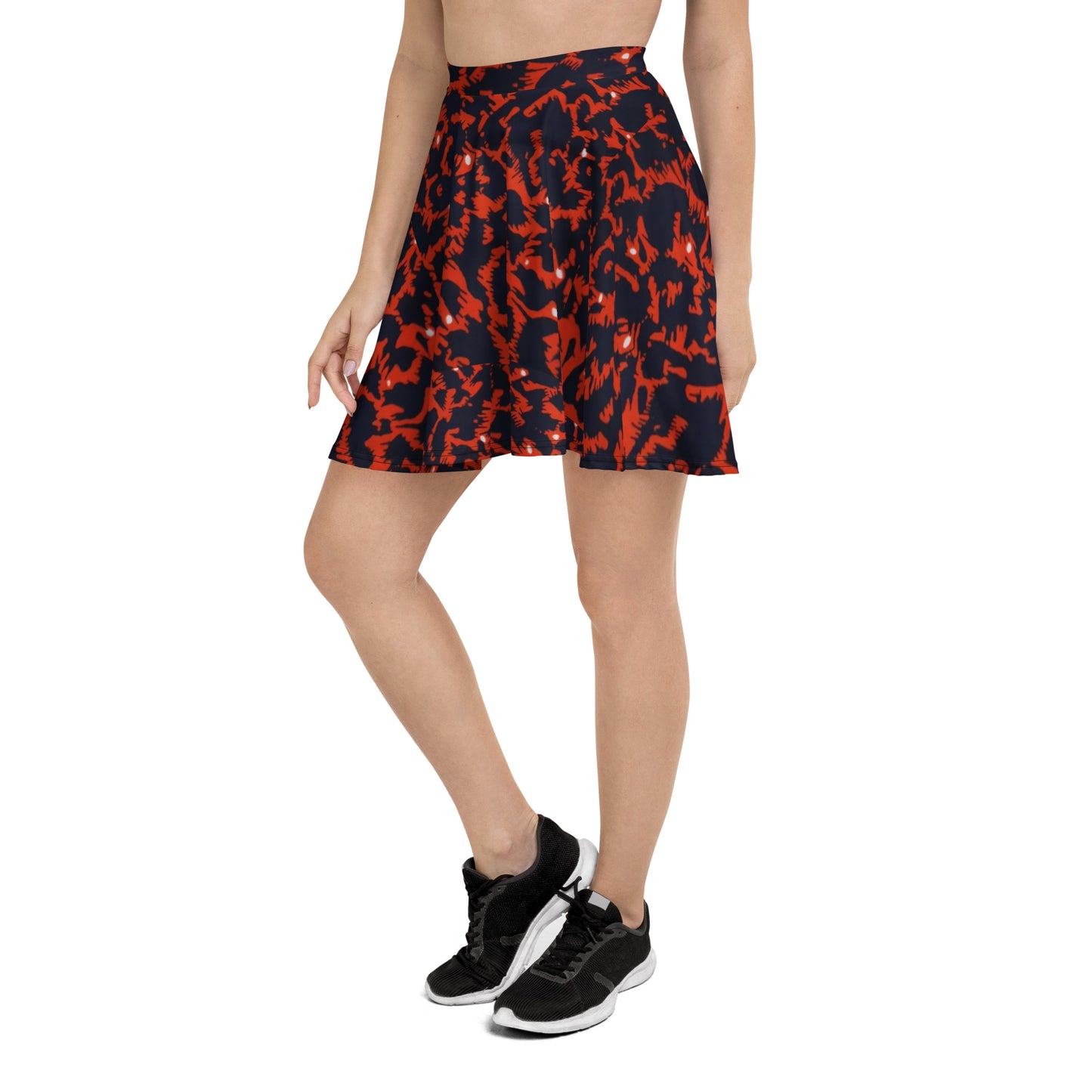 Orange Leopard Skater Skirt