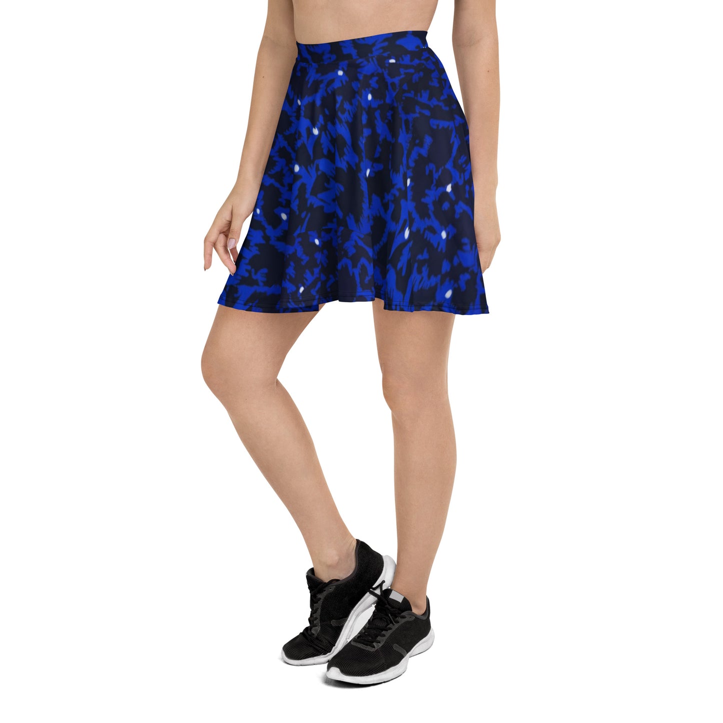 Blue Leopard Skater Skirt