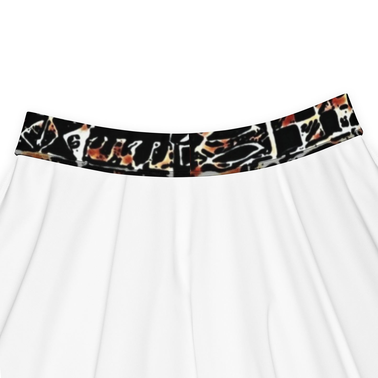 Red Black Abstract Adire Ankara Skater Skirt