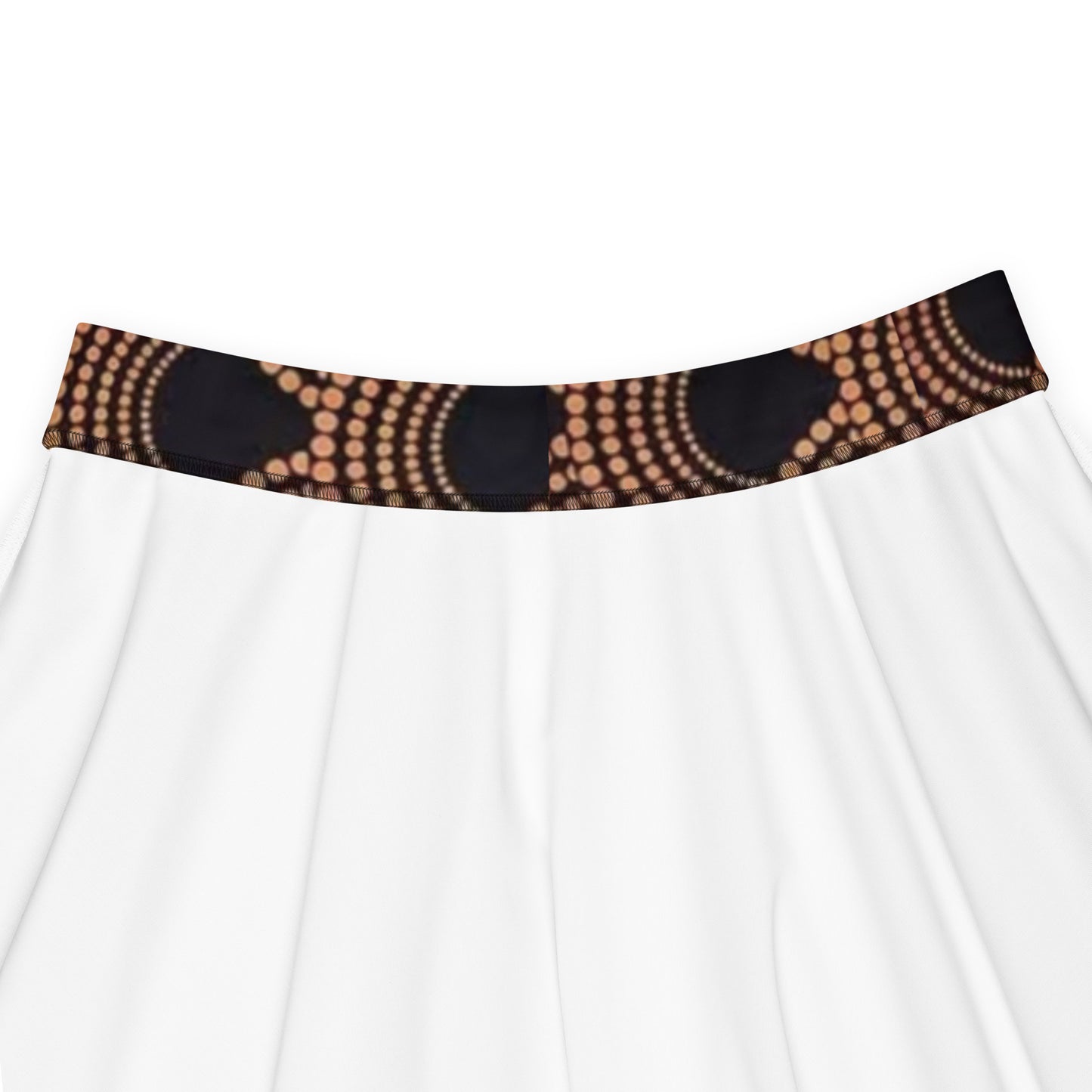 Brown Abstract Ankara Skater Skirt