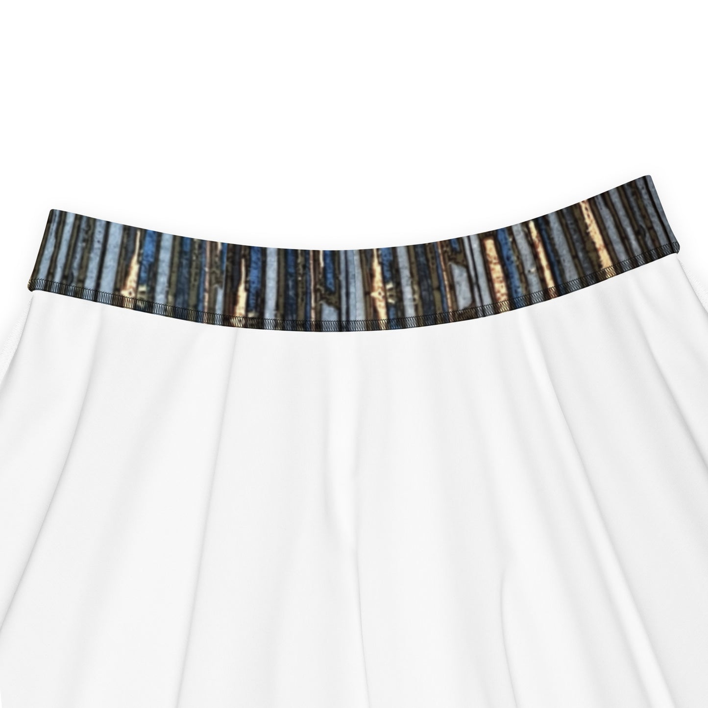 Blue Peach Stripes Ankara Skater Skirt