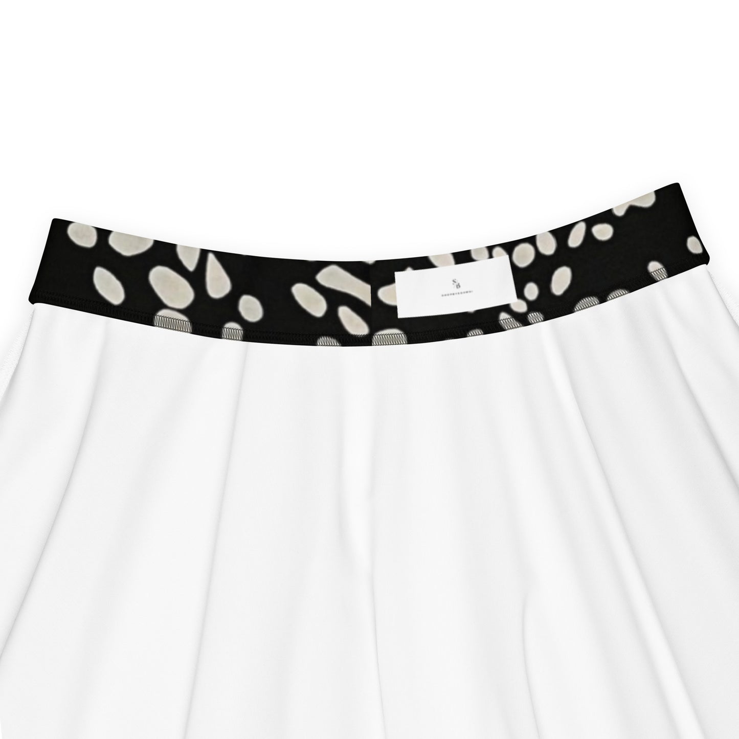 White Dots Adire Skater Skirt