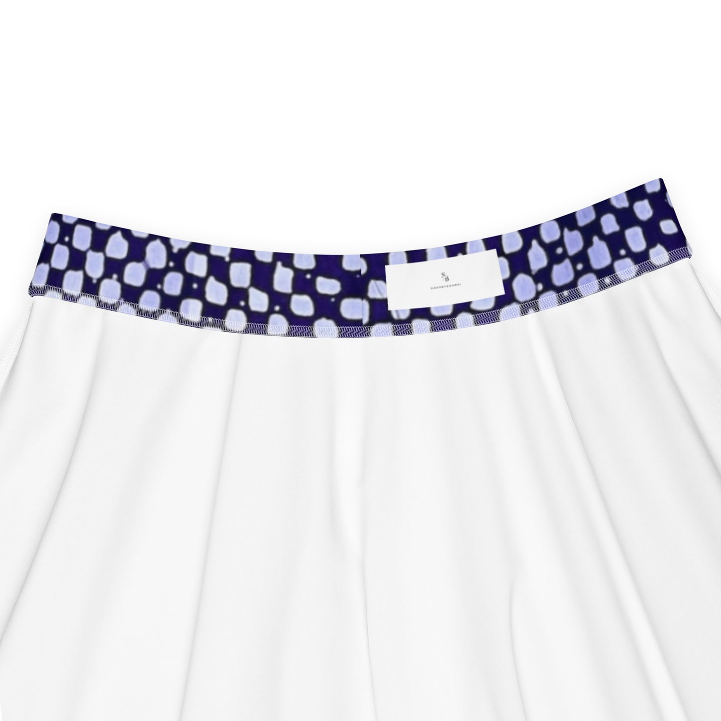 Purple & White Polka Dots Adire Skater Skirt