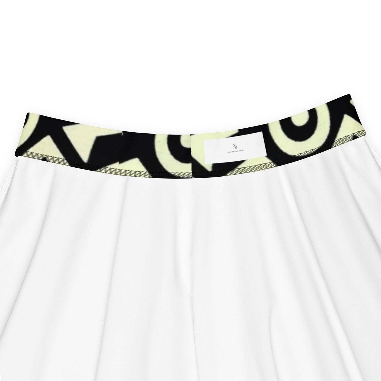 Black Cream Bogolan Ankara Skater Skirt