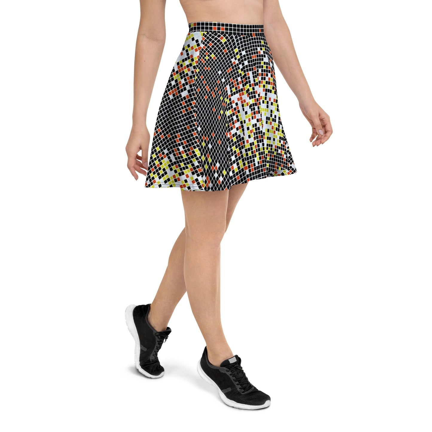 Graphic Square Ankara Skater Skirt