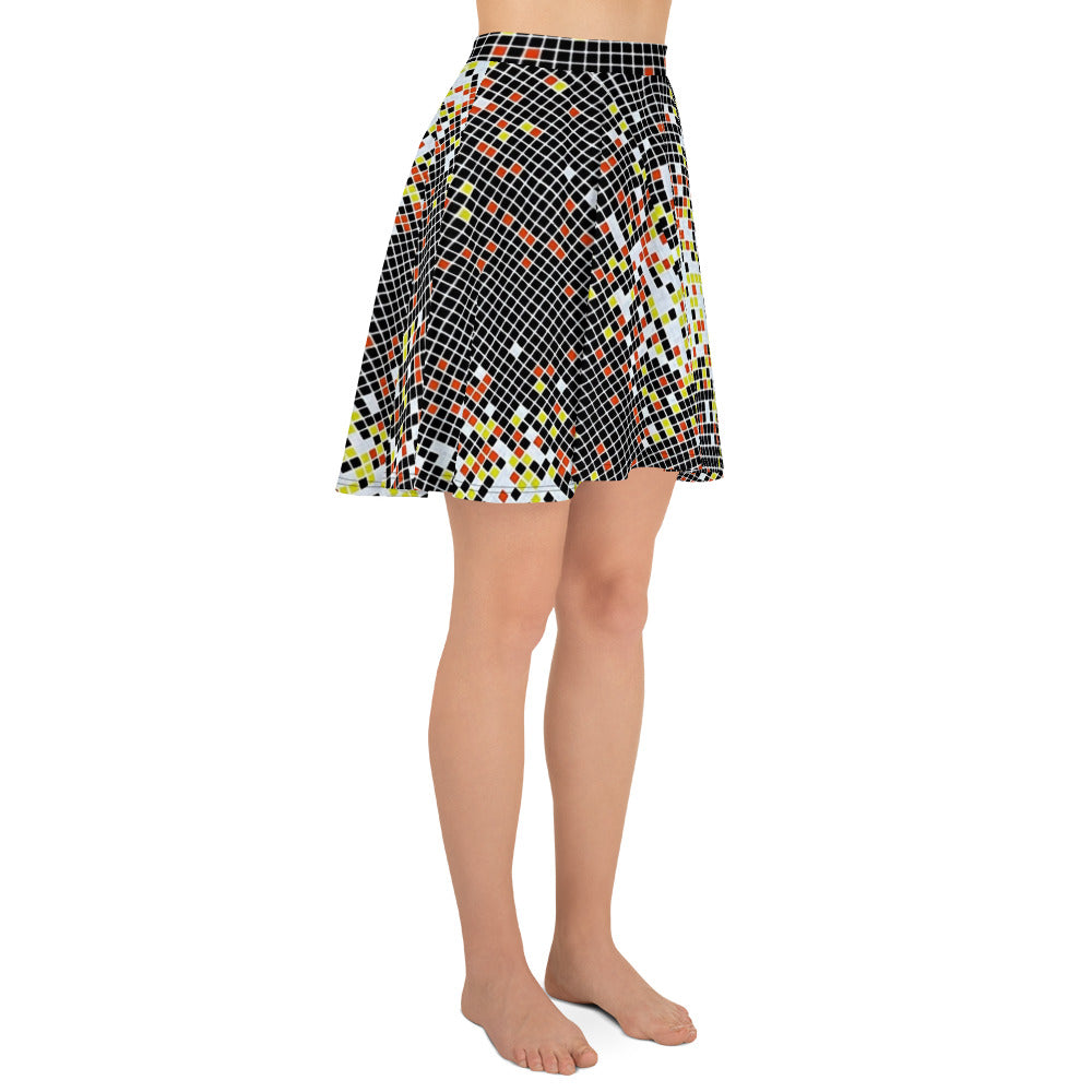 Graphic Square Ankara Skater Skirt