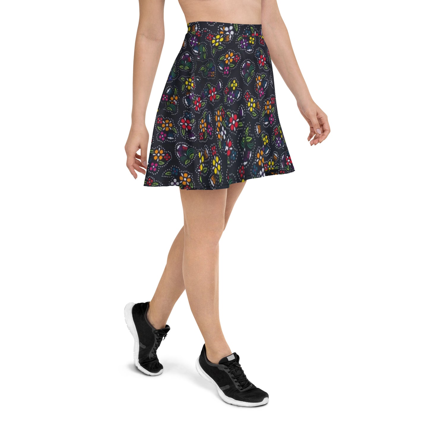 Multicolour Dark Ankara Skater Skirt