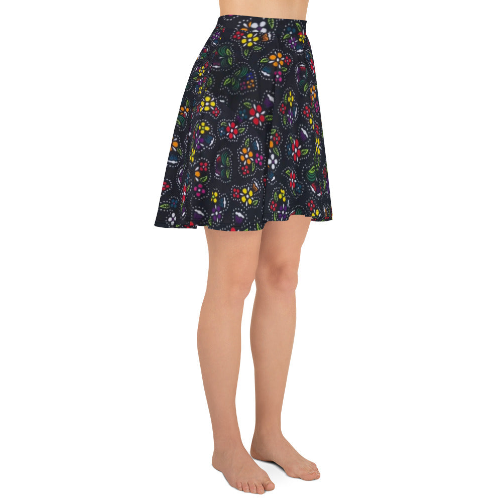 Multicolour Dark Ankara Skater Skirt