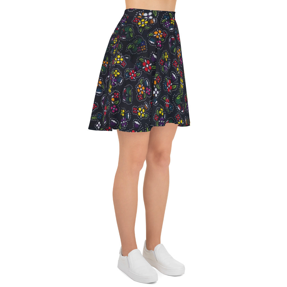 Multicolour Dark Ankara Skater Skirt