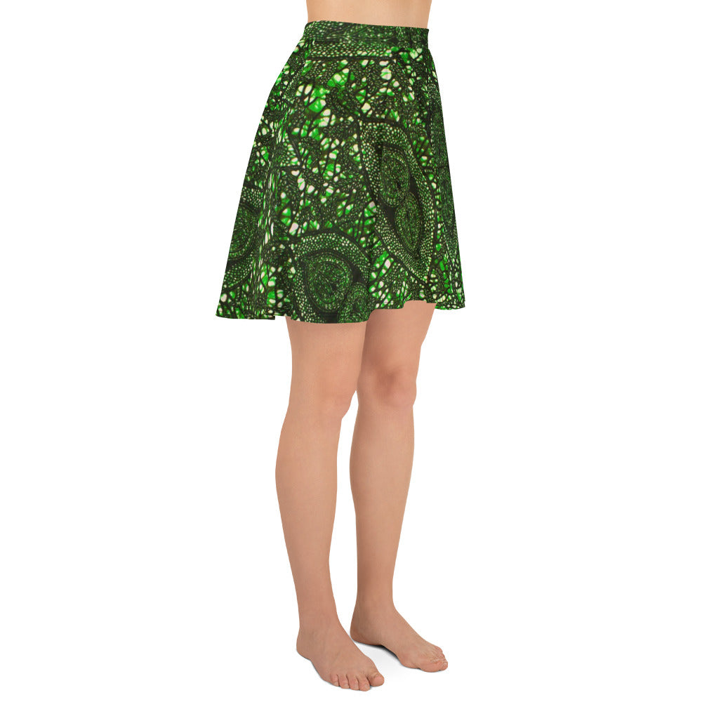 Green Peas Ankara Skater Skirt