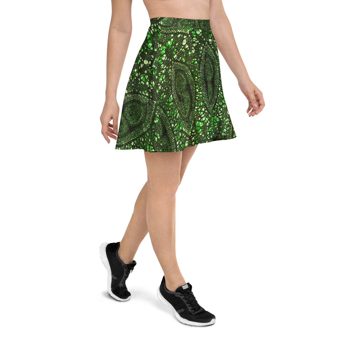 Green Peas Ankara Skater Skirt