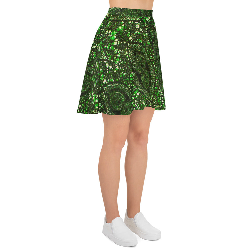 Green Peas Ankara Skater Skirt