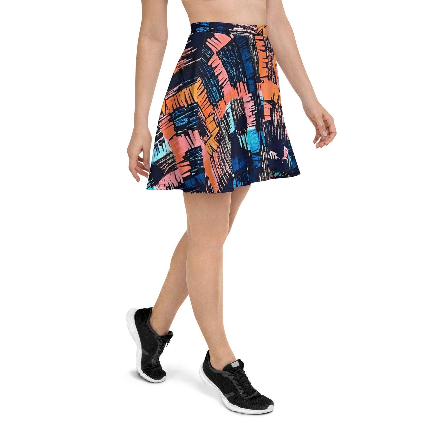 Colourful Adire Skater Skirt