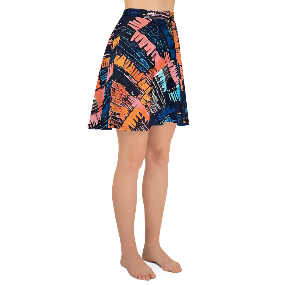 Colourful Adire Skater Skirt