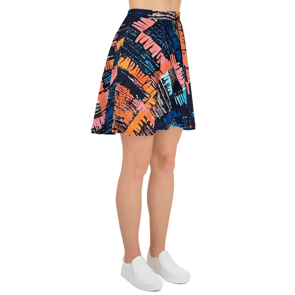 Colourful Adire Skater Skirt