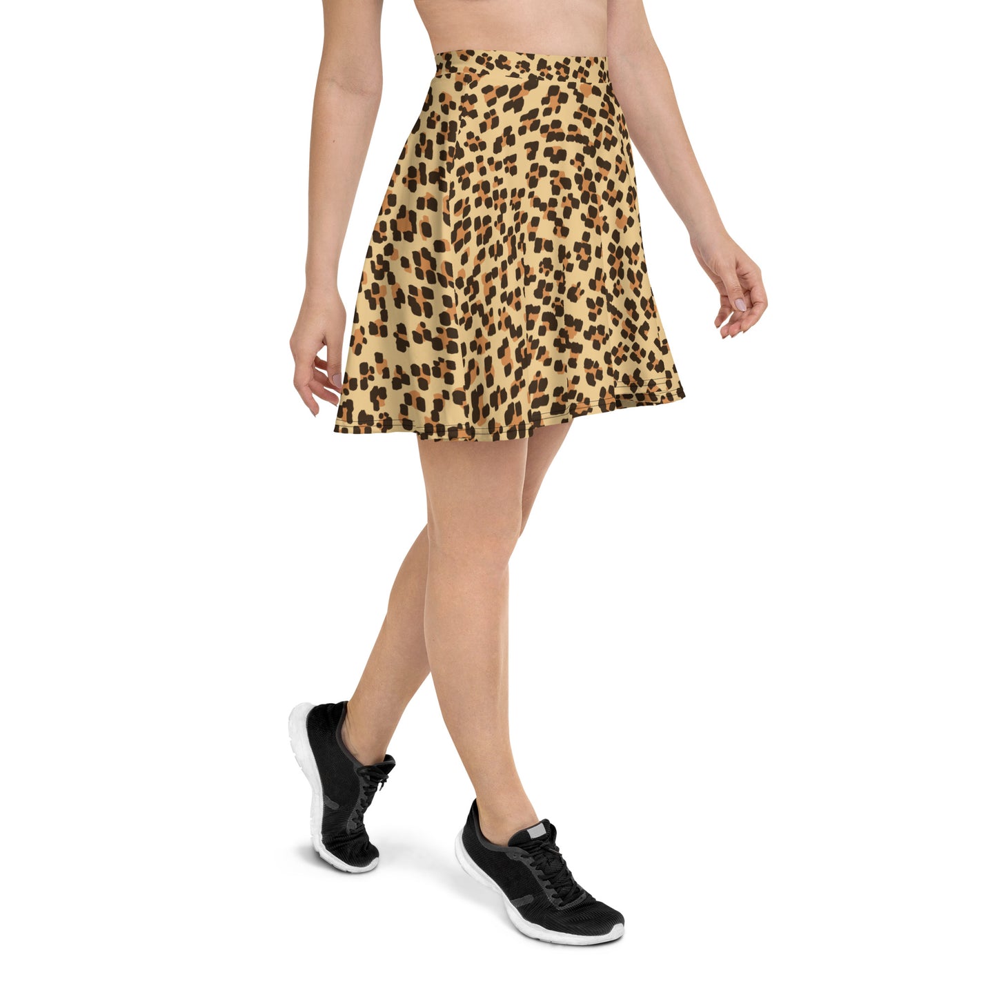 Brown Leopard Skater Skirt