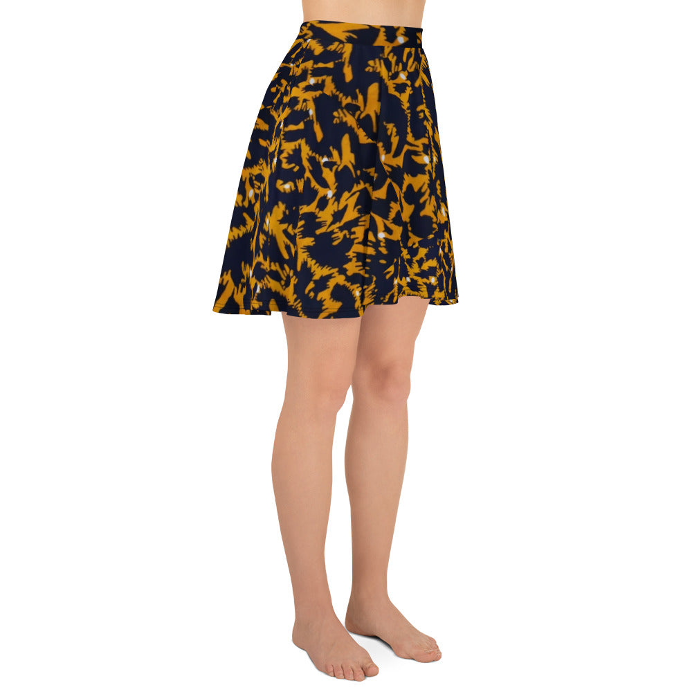 Yellow Leopard Skater Skirt