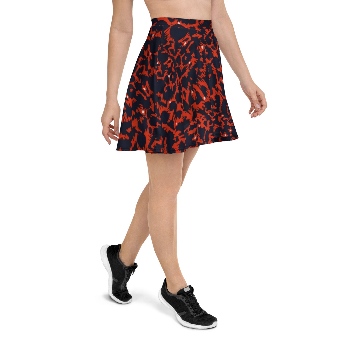 Orange Leopard Skater Skirt