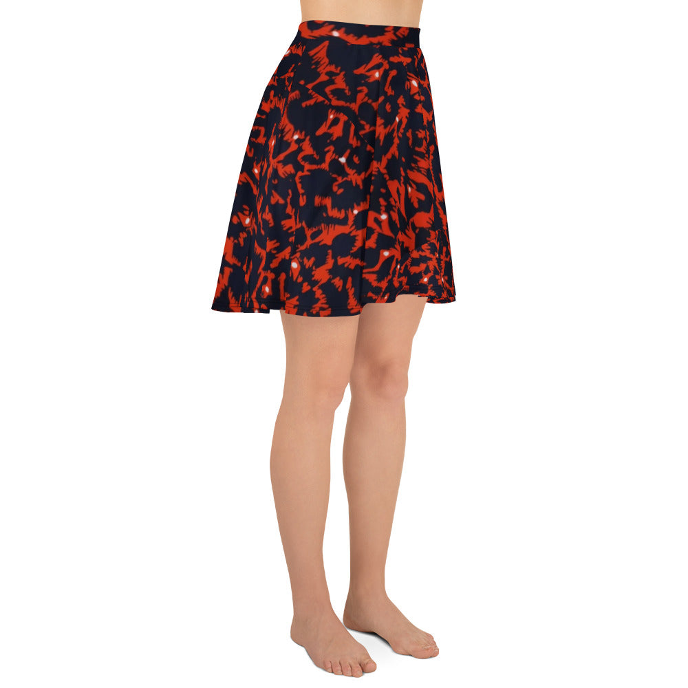 Orange Leopard Skater Skirt